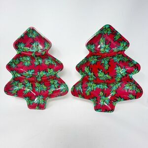 Vintage Christmas Candy Plastic Bowl Dish Tree Divided New Berman Industries Red